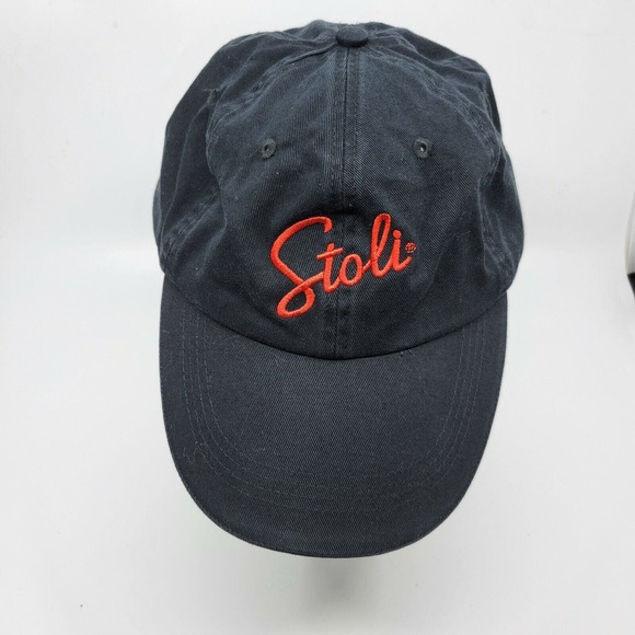 Falcon Other - Stoli Stolichnaya Vodka Black Baseball Cap Hat Embroidered Red Logo Snapback Hat
